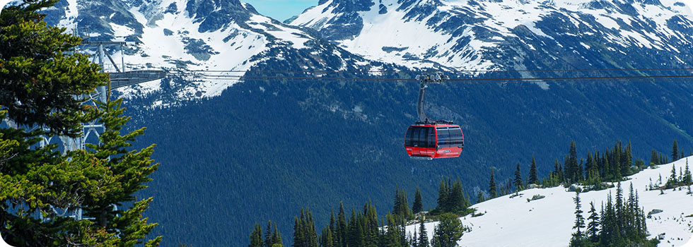 cable car mountain ride in Whistler, Canada